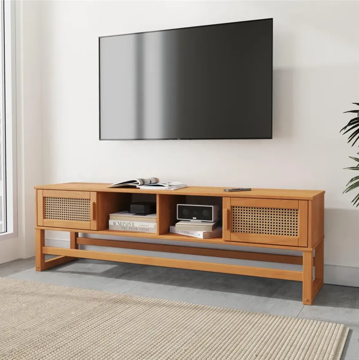 Leva Scandinavian 2 Door Rounded TV Stand