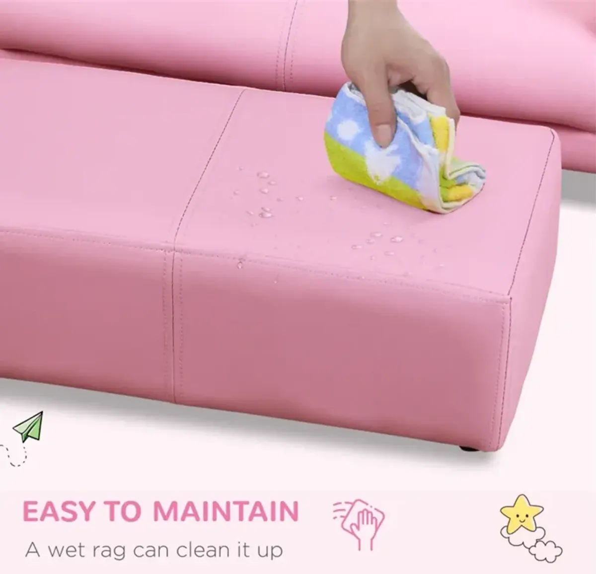 Kids Sofa Set with Footstool for Comfortable Seating and Playtime
