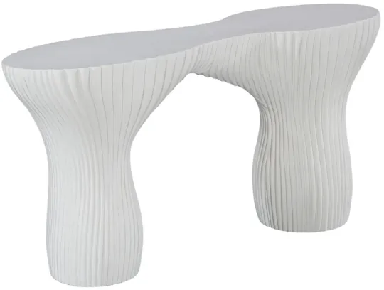 Cadence White Stone Console Table
