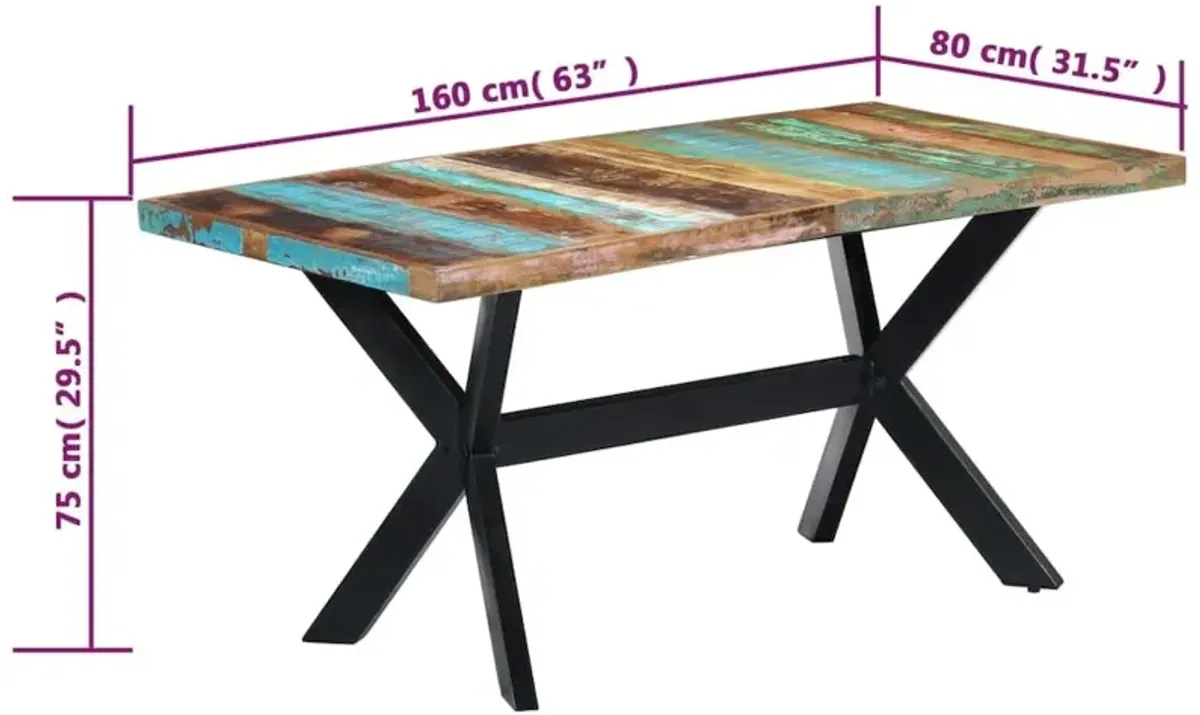 vidaXL Dining Table Solid Reclaimed Wood