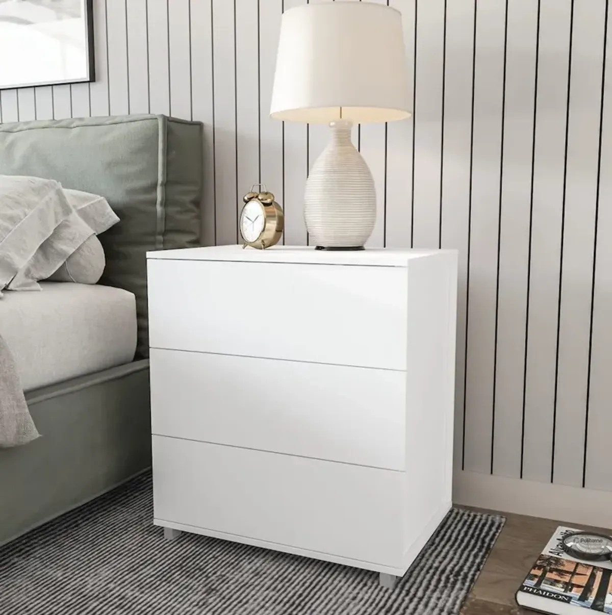 Polifurniture Madison 3 Drawer Dresser, White