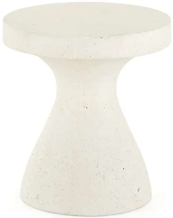 Koda Outdoor End Table - Textured White