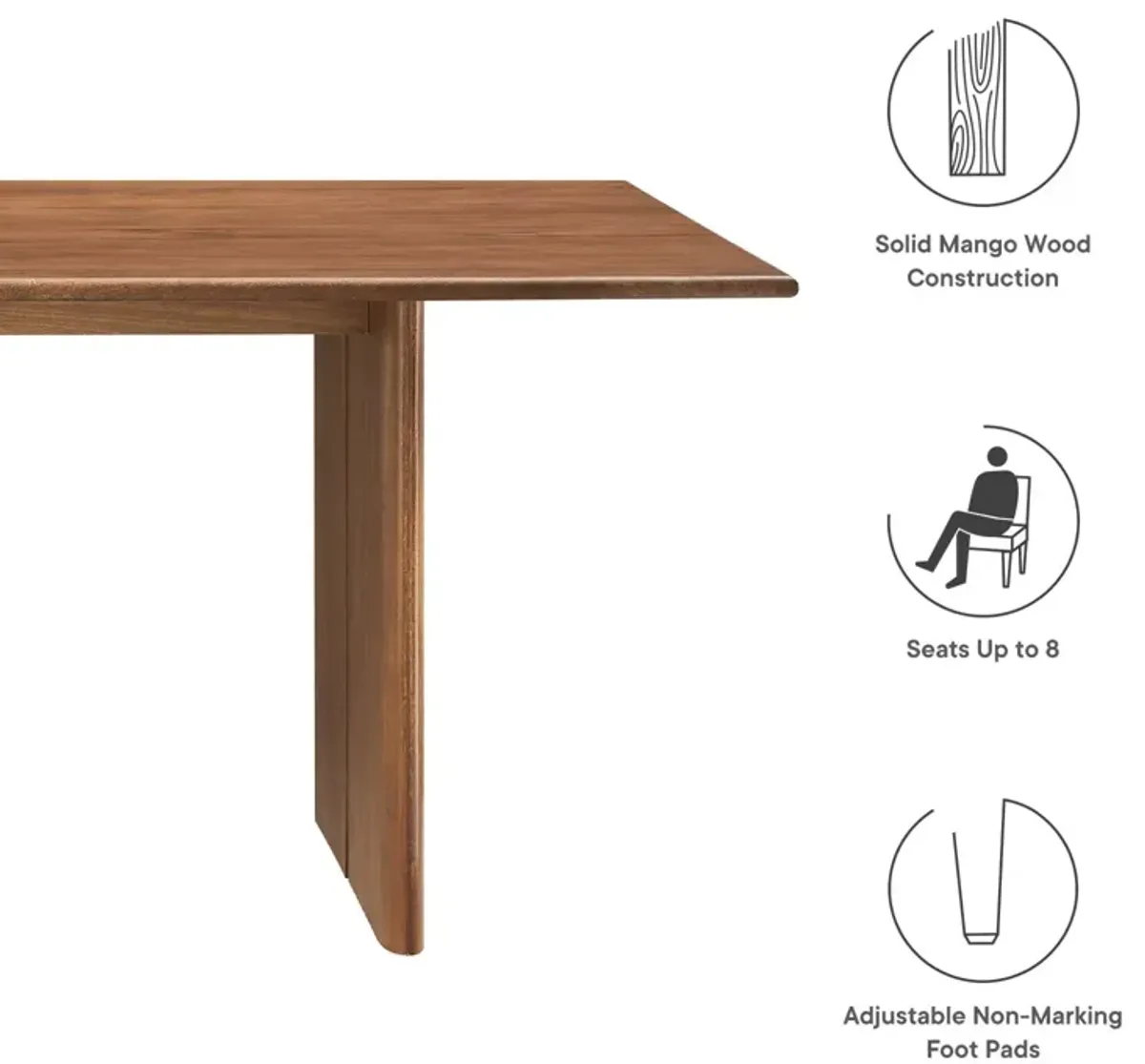 Modway - Amistad 86" Wood Dining Table Walnut