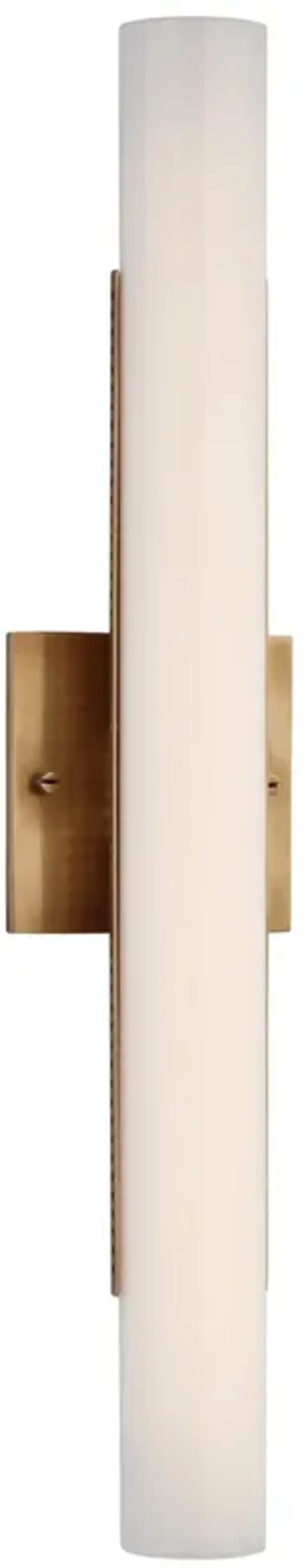 Precision 21" Bath Light in Antique-Burnished Brass with White Glass