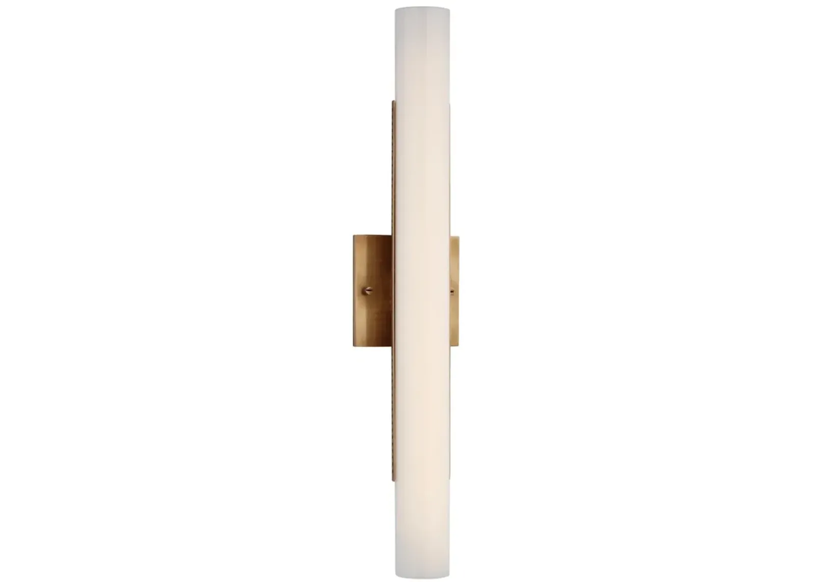 Precision 21" Bath Light in Antique-Burnished Brass with White Glass