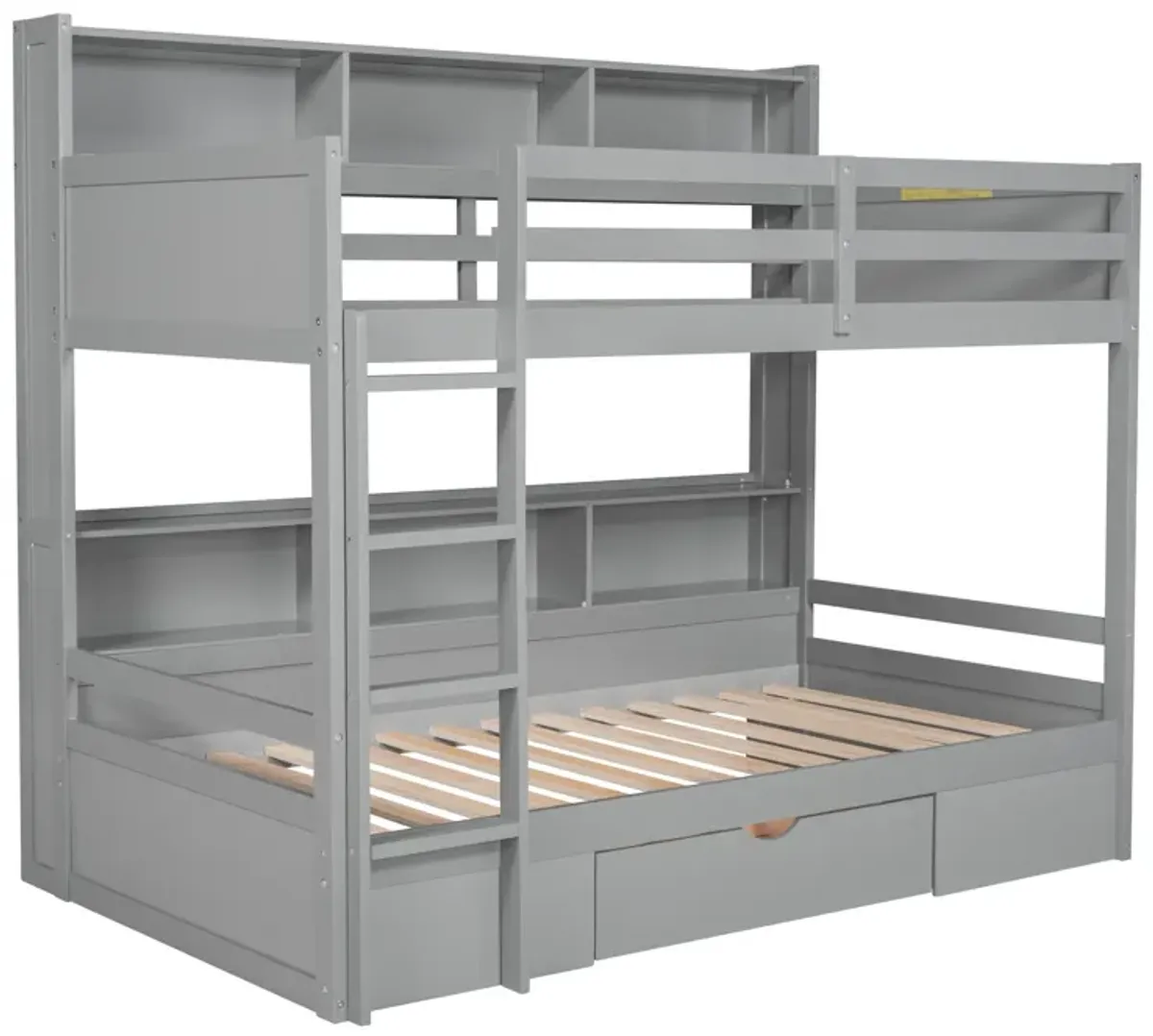 Merax Modern Bunk Bed with Built-in Shelves