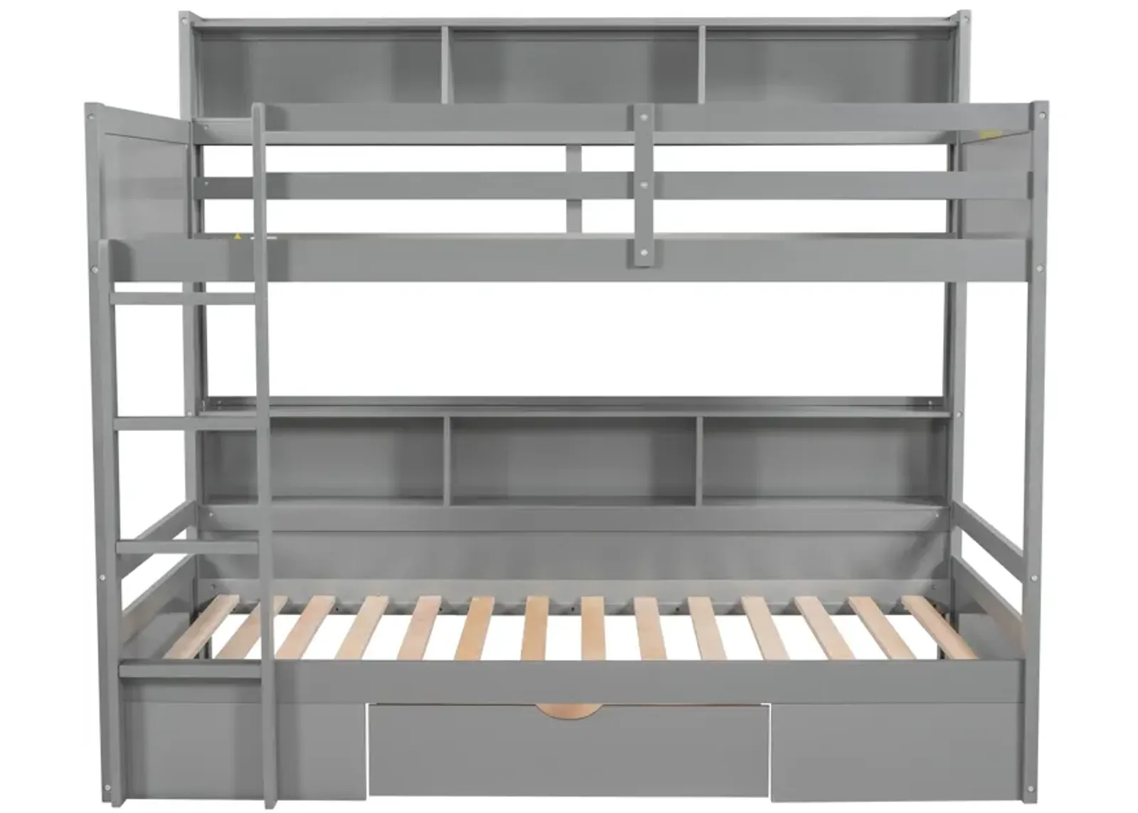 Merax Modern Bunk Bed with Built-in Shelves