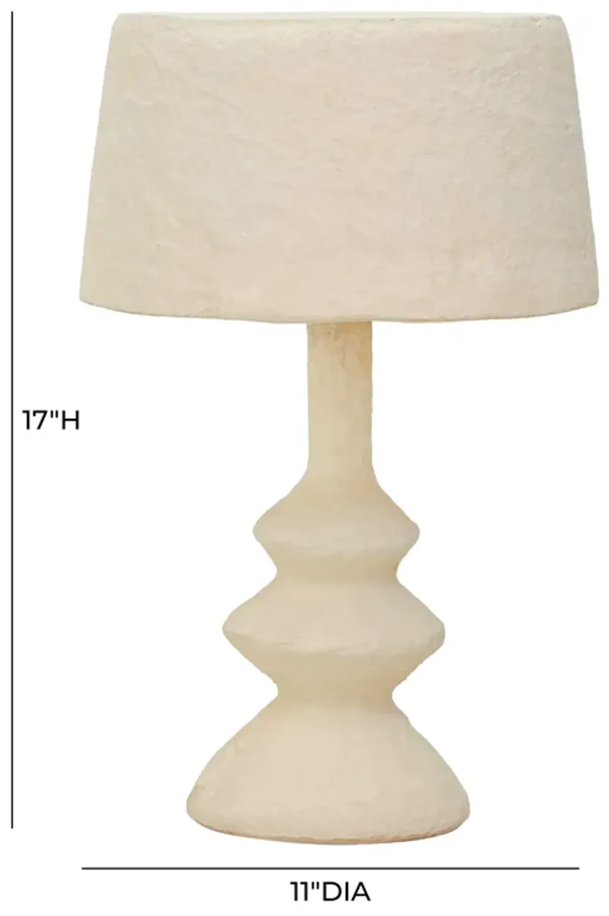 Cream Cotton Mache Table Lamp