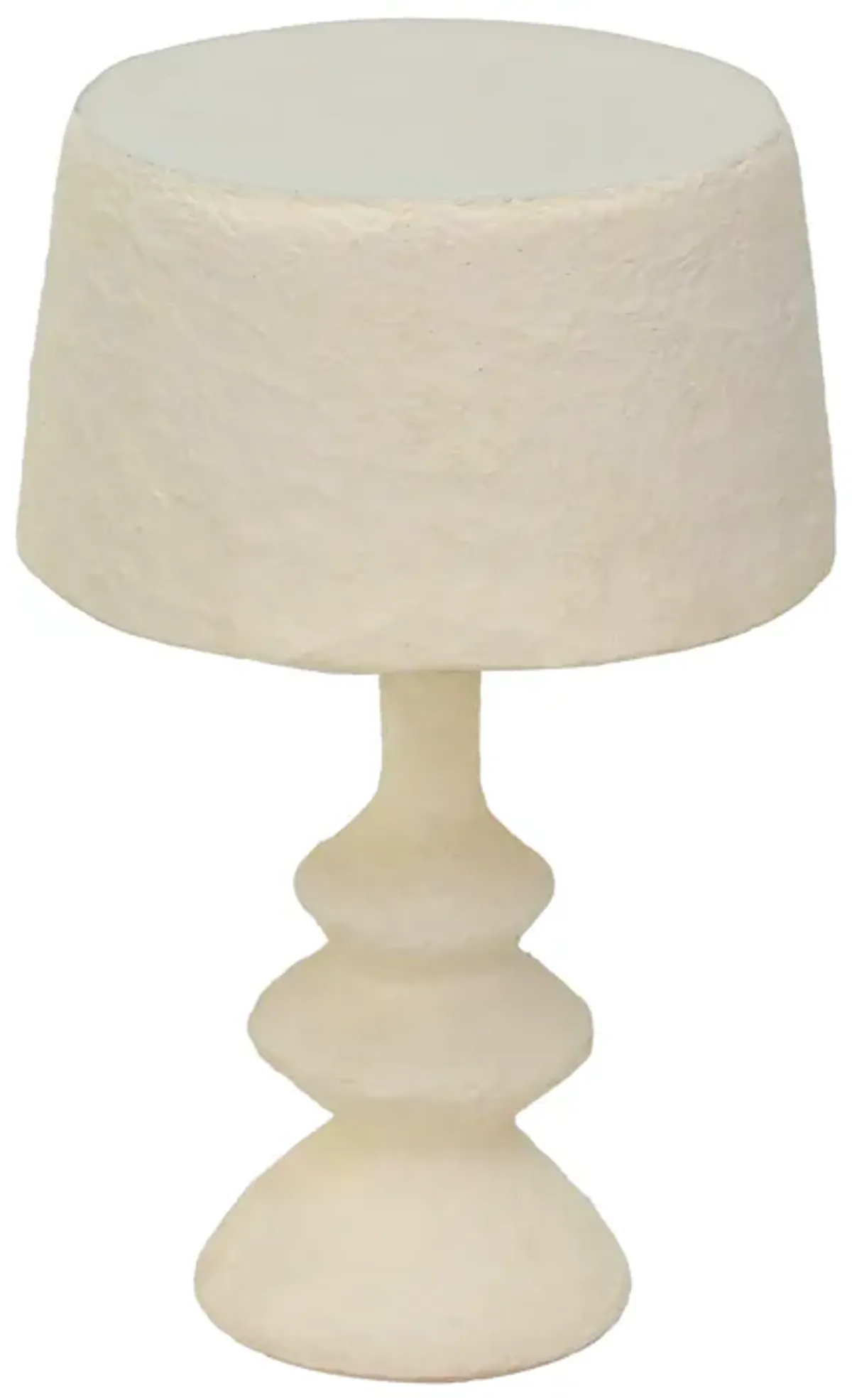 Cream Cotton Mache Table Lamp