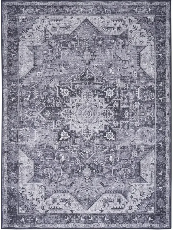 Nourison Washables NWB15 Charcoal/Gray 5'2" x 7' Rug