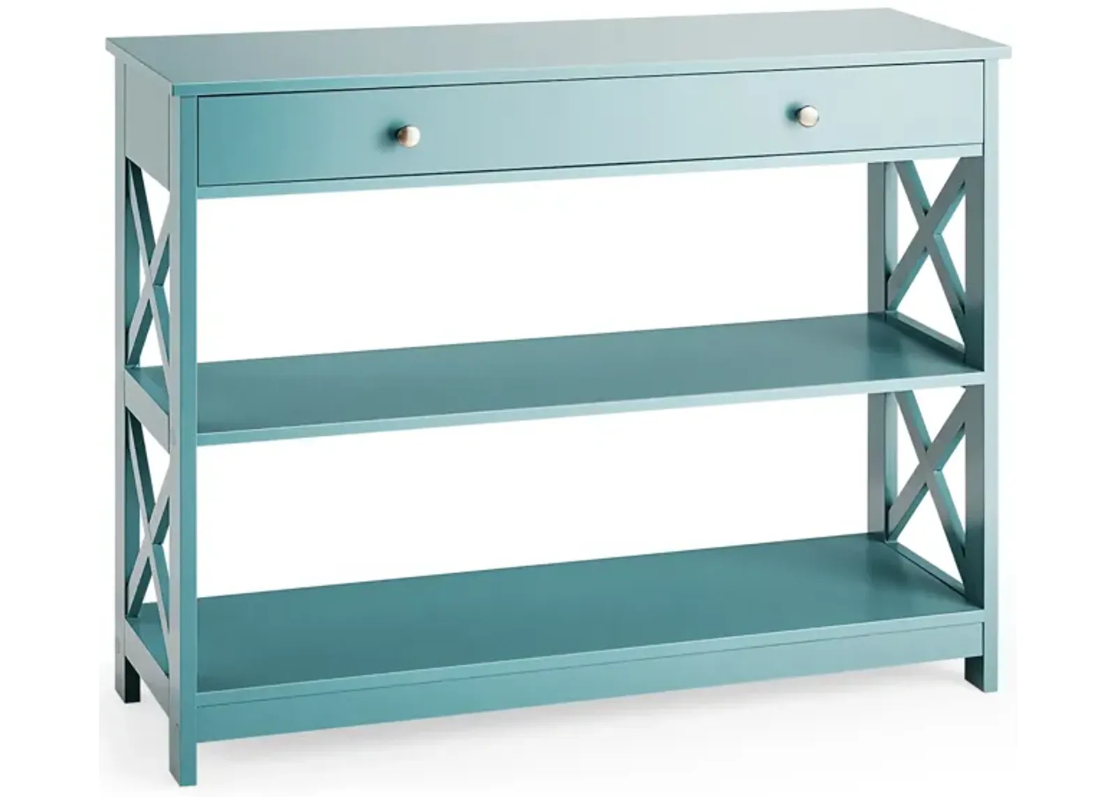 Console Table 3-Tier with Drawer and Storage Shelves