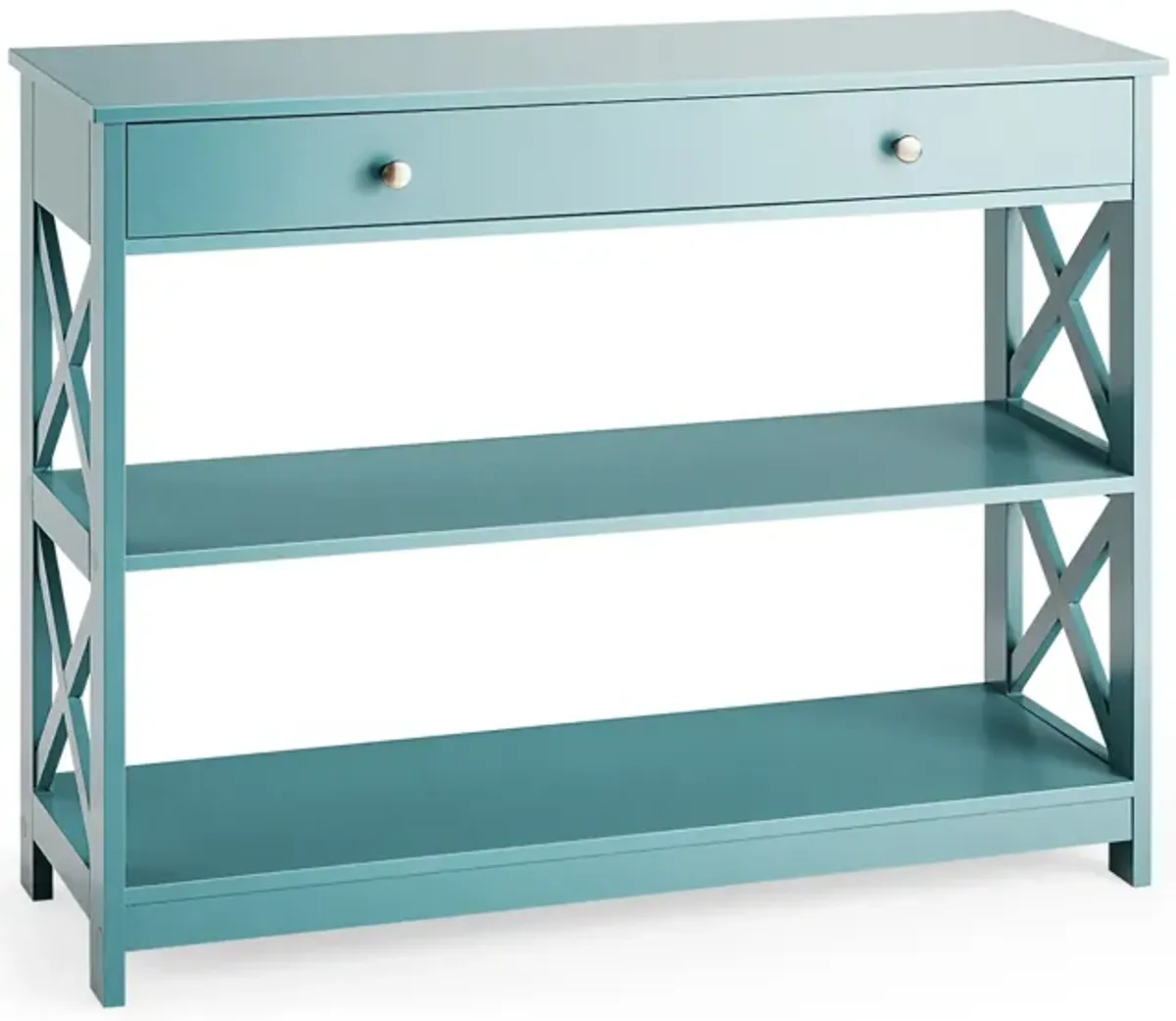 Console Table 3-Tier with Drawer and Storage Shelves