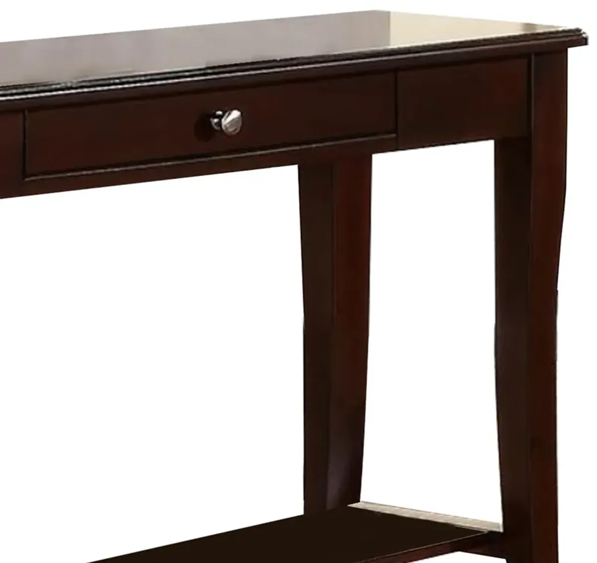 Wooden Console Table With One Drawers Brown-Benzara