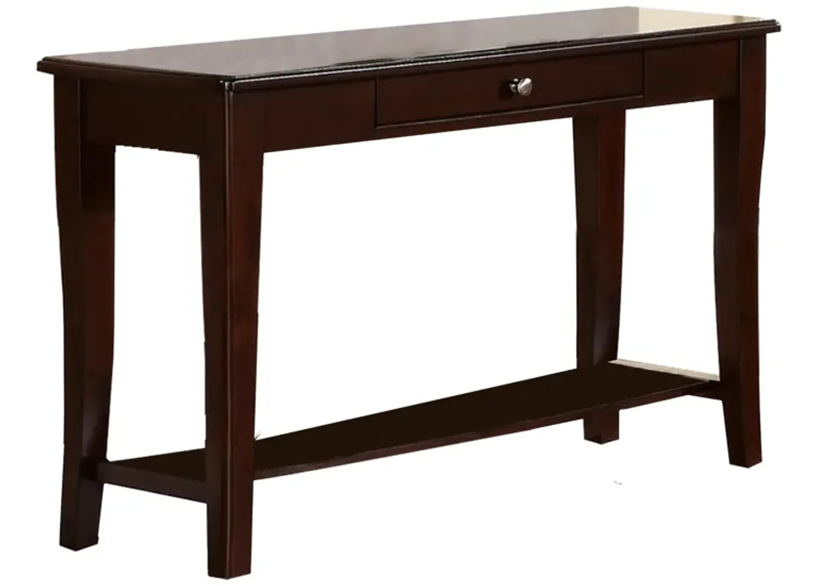 Wooden Console Table With One Drawers Brown-Benzara