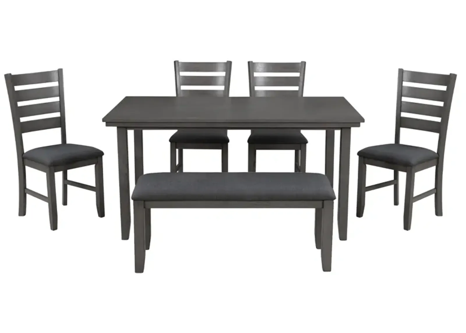 Merax Dining Room Table and Chairs with Bench, Set of 6