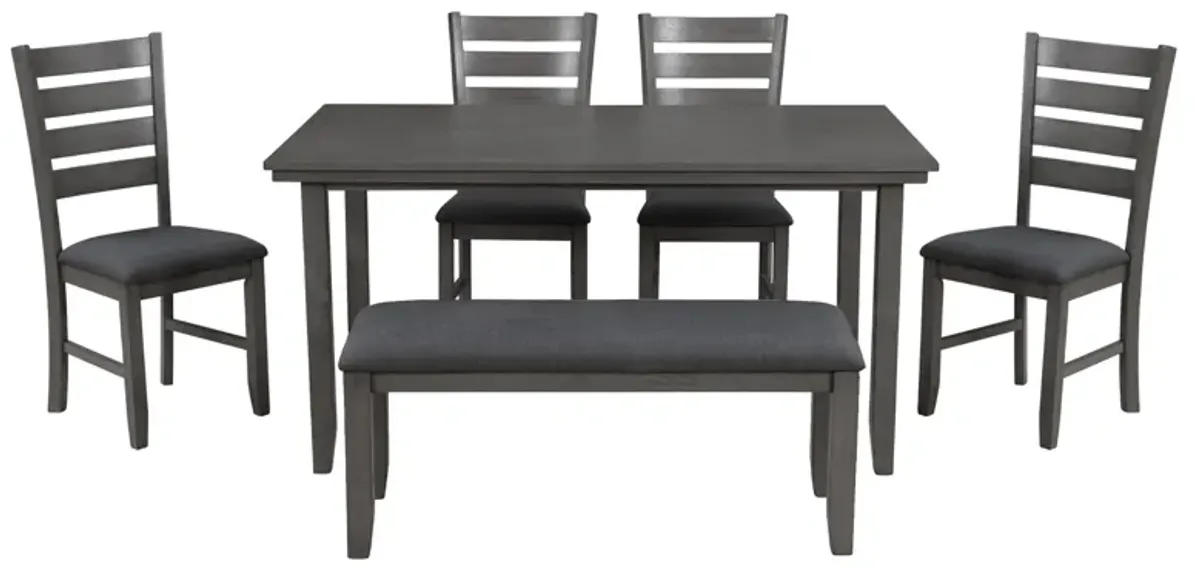 Merax Dining Room Table and Chairs with Bench, Set of 6