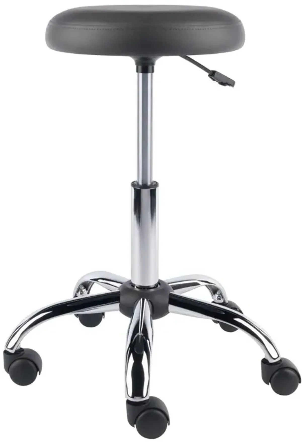 Clyde Adjustable Cushion Seat Swivel Stool, Charcoal and Chrome