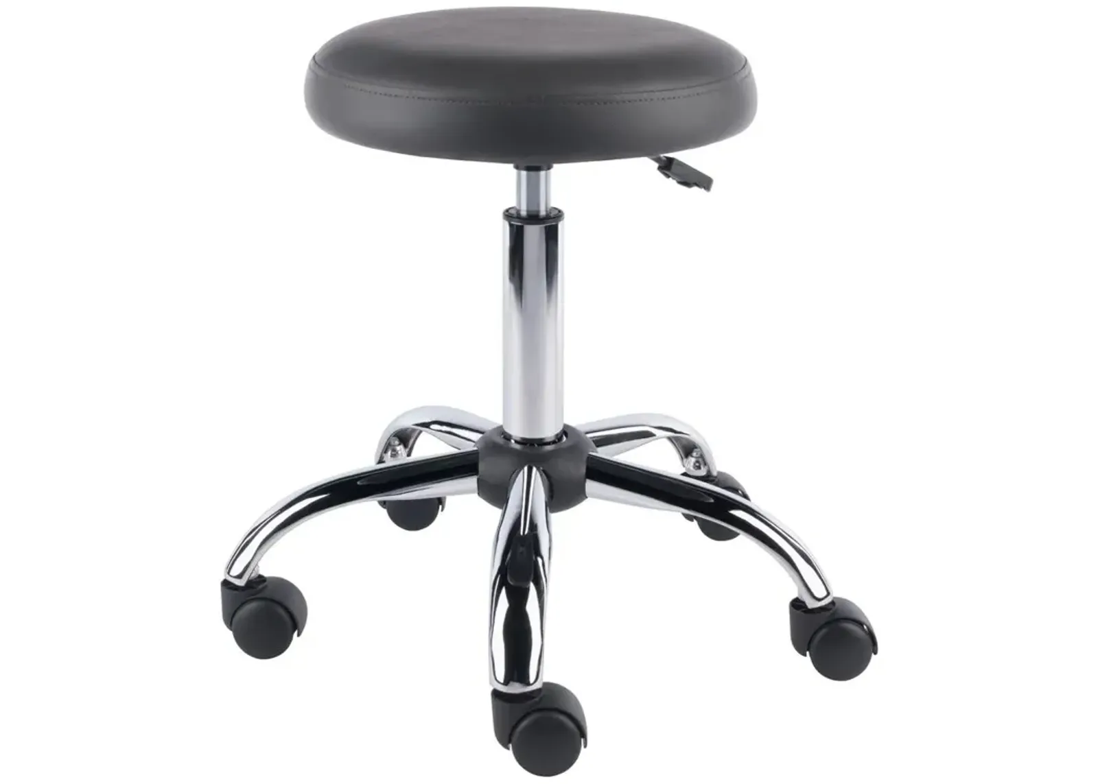 Clyde Adjustable Cushion Seat Swivel Stool, Charcoal and Chrome