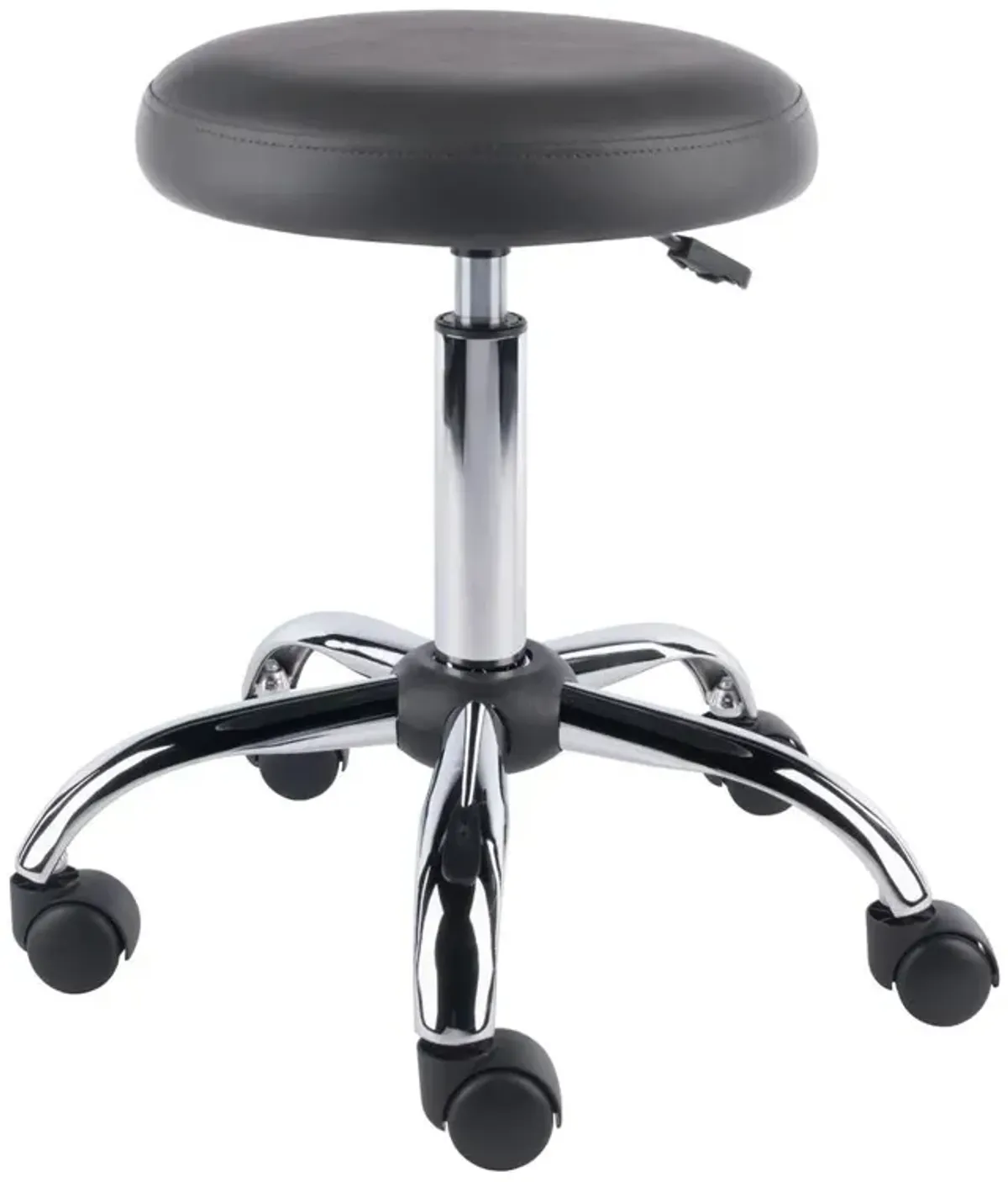 Clyde Adjustable Cushion Seat Swivel Stool, Charcoal and Chrome