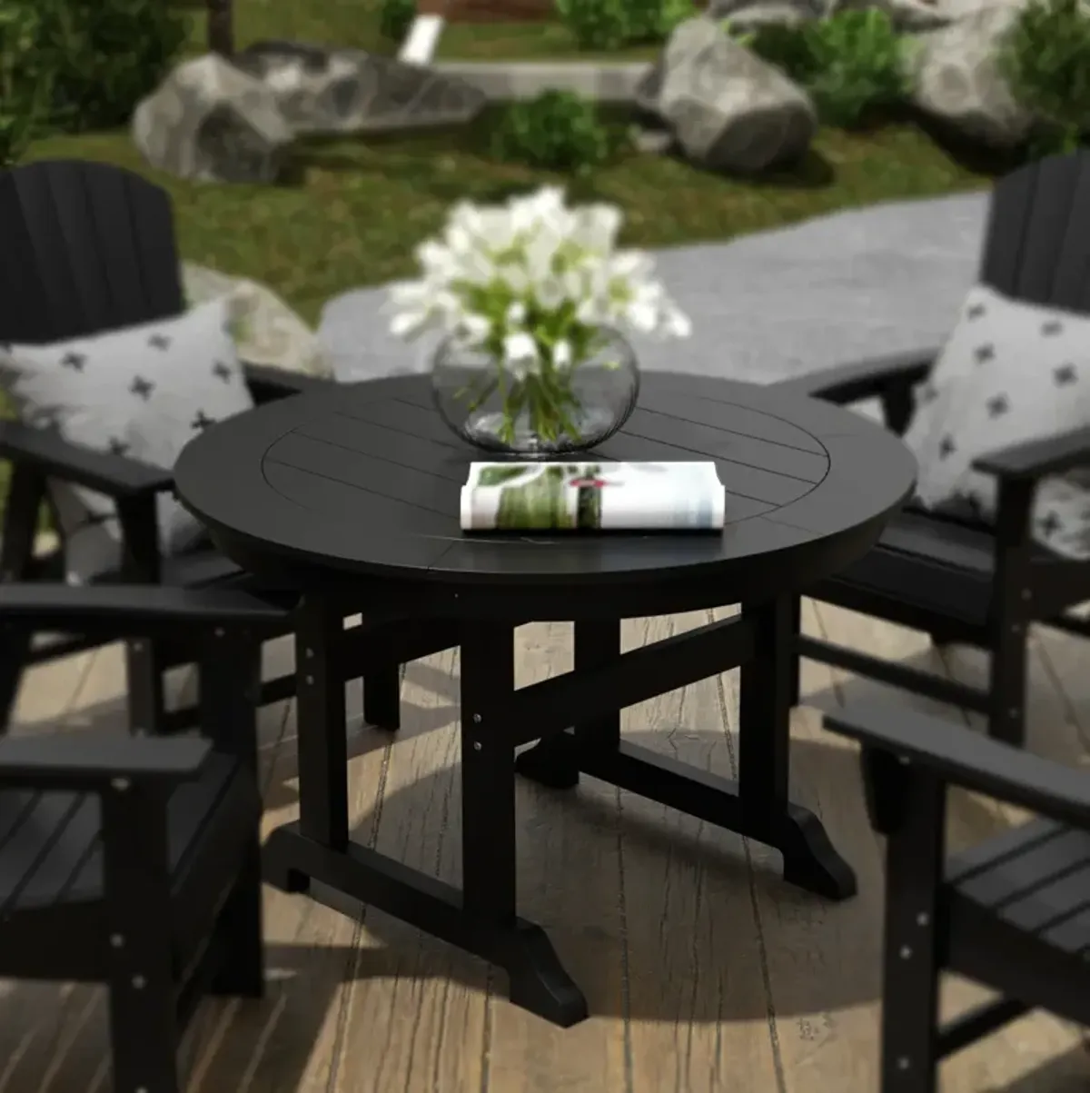 WestinTrends 47" Round Outdoor Patio Dining Table