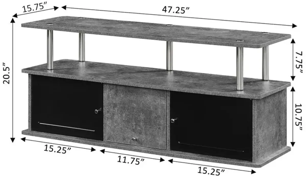 Convience Concept, Inc. TV Stand with 3 Storage Cabinets and Shelf for TVs up to 55 inches