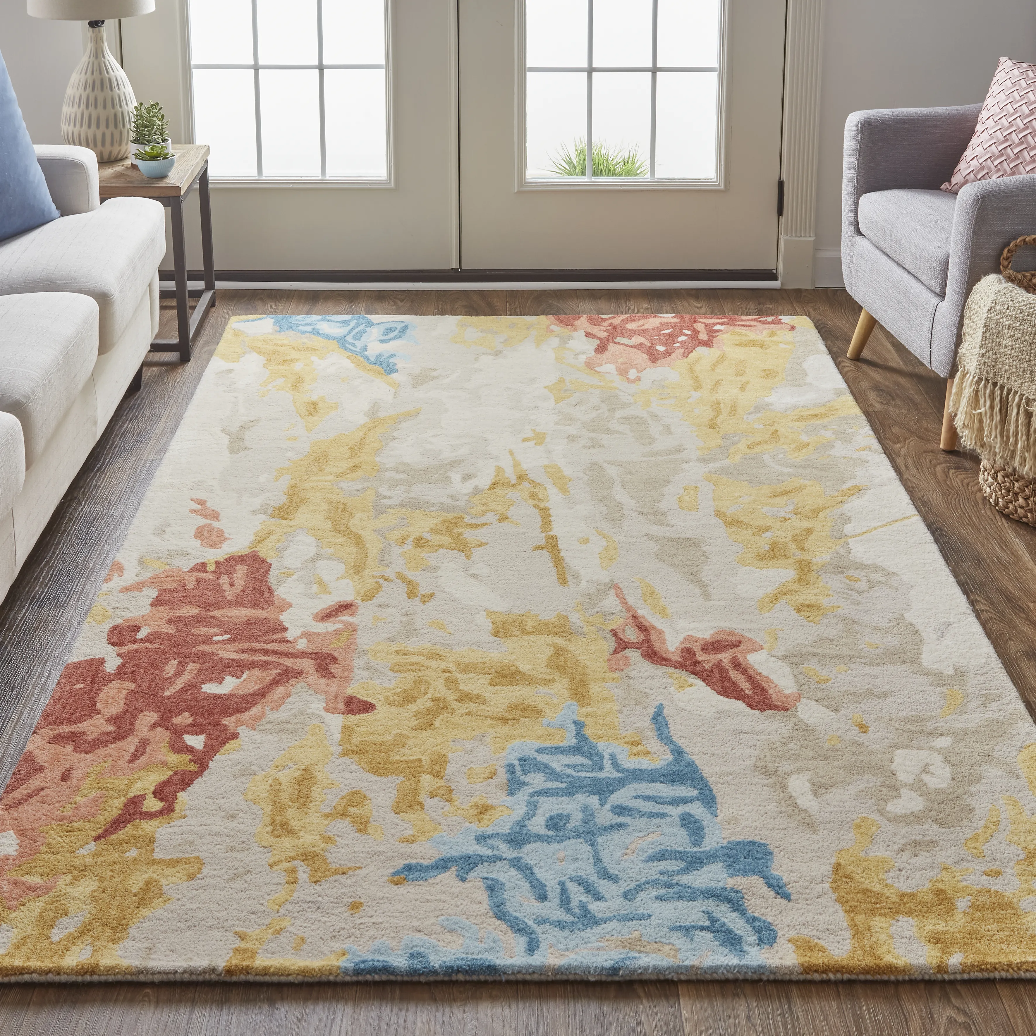 Everley 8646F Ivory/Yellow/Blue 8' x 10' Rug