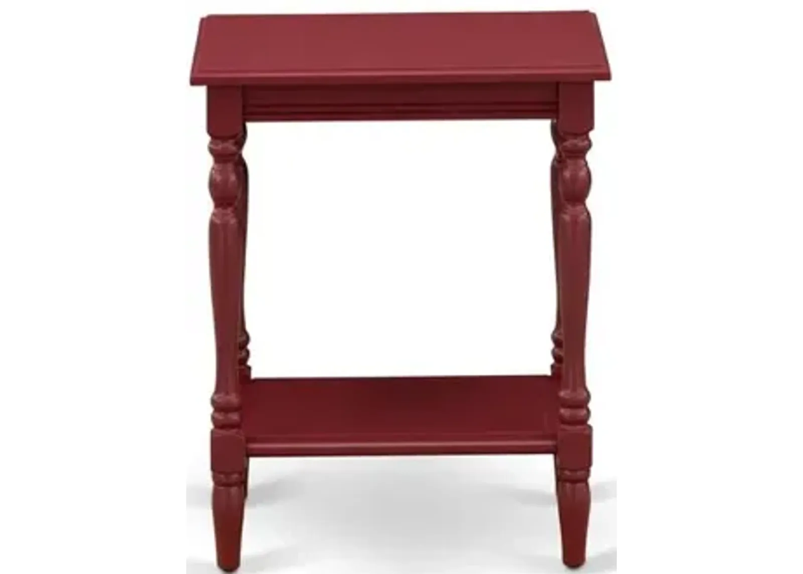 East West Furniture BF-13-ET Modern End Table with Open Storage Shelf - Wood Nightstand for Small Spaces, Stable and Sturdy Constructed - Burgundy Finish