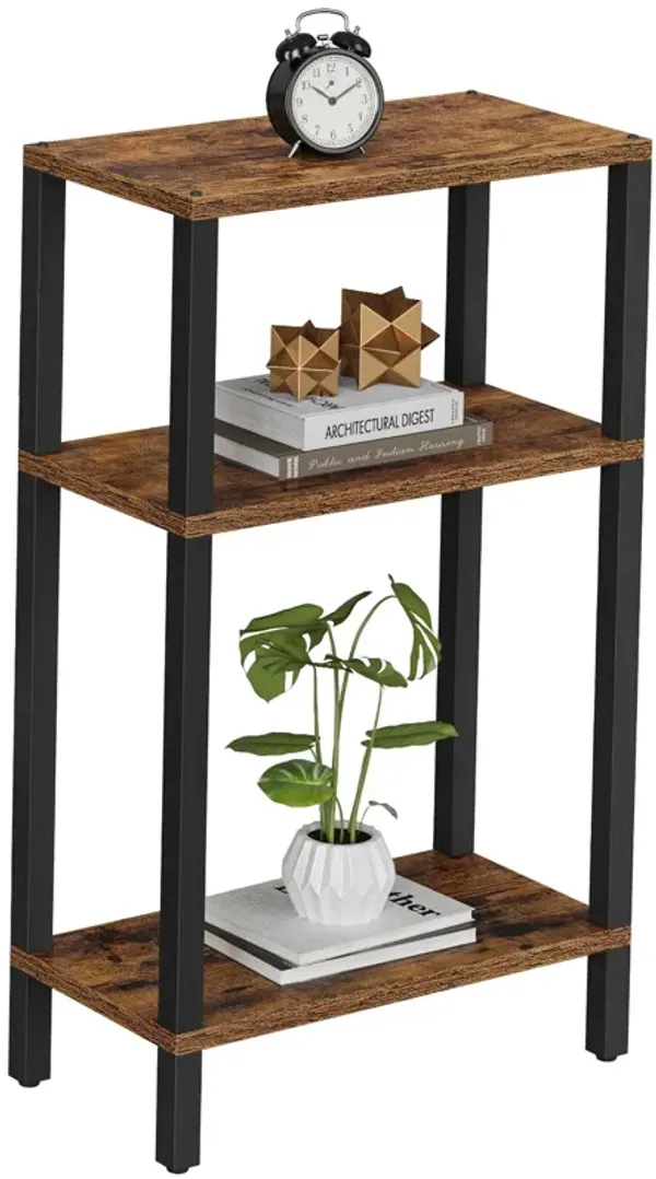 TUTOTAK Small Side Table, Narrow End Table, Skinny Sofa Table, Slim Nightstand, Couch Table, Living Room, Bed Room, Brown TB01BB