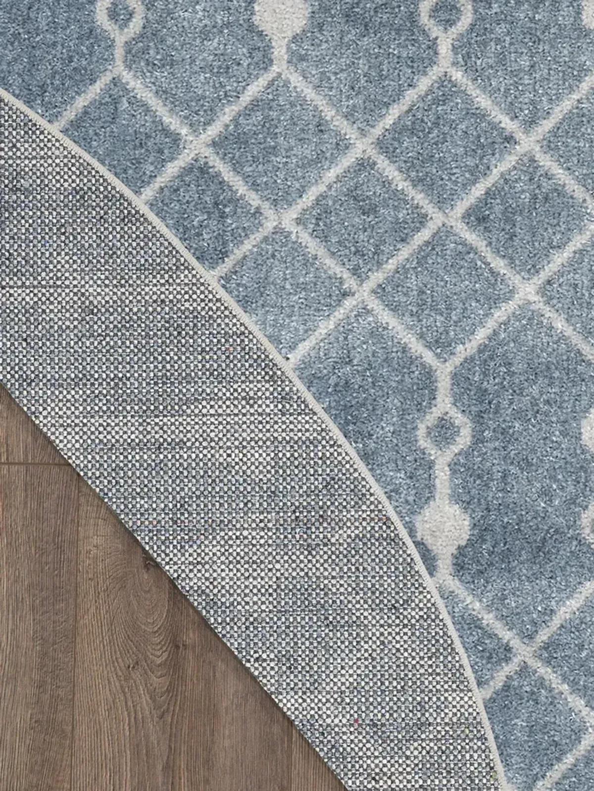 Astra Machine Washable ASW10 Blue 4' Round Rug