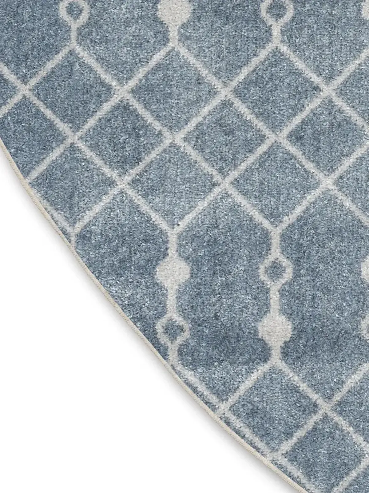 Astra Machine Washable ASW10 Blue 4' Round Rug