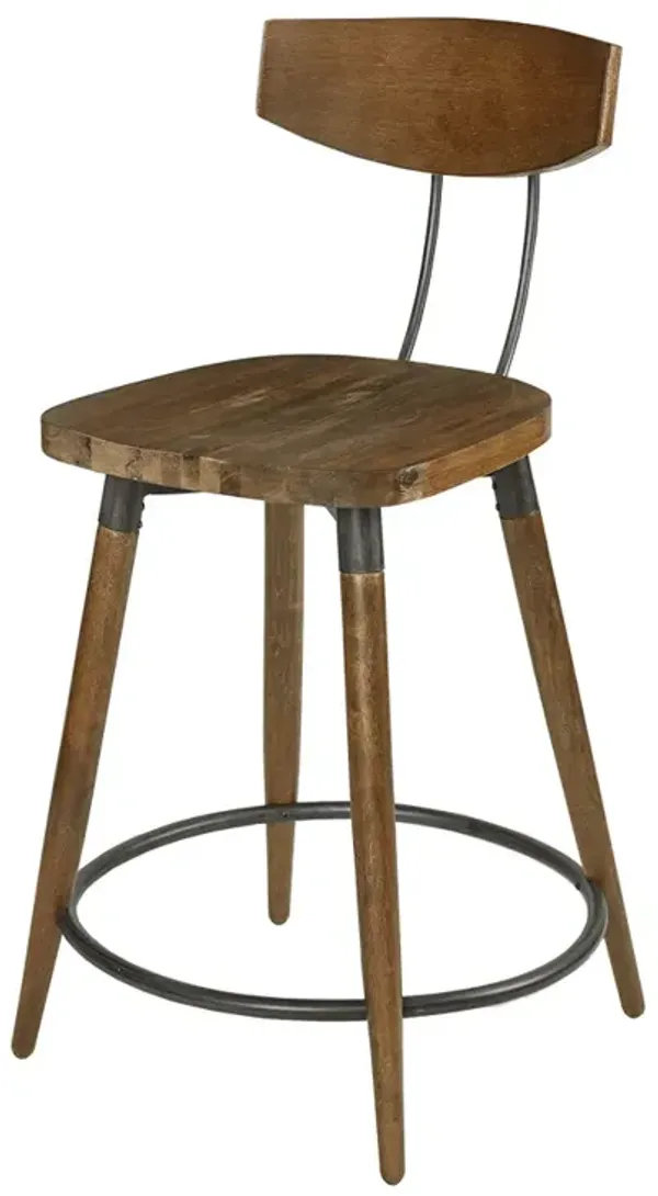 Gracie Mills Dannie Rustic 24-inch Counter Stool with Back