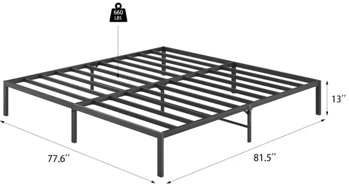 Metal Platform Bed Frame, Sturdy Metal Frame, No Box Spring Needed(King)