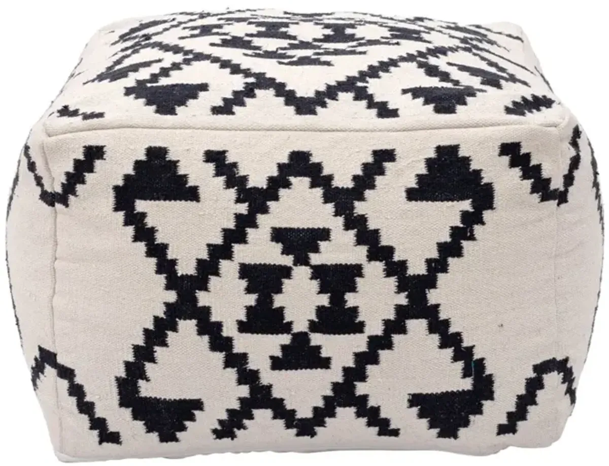 Lizardo Ottoman Beige & Black