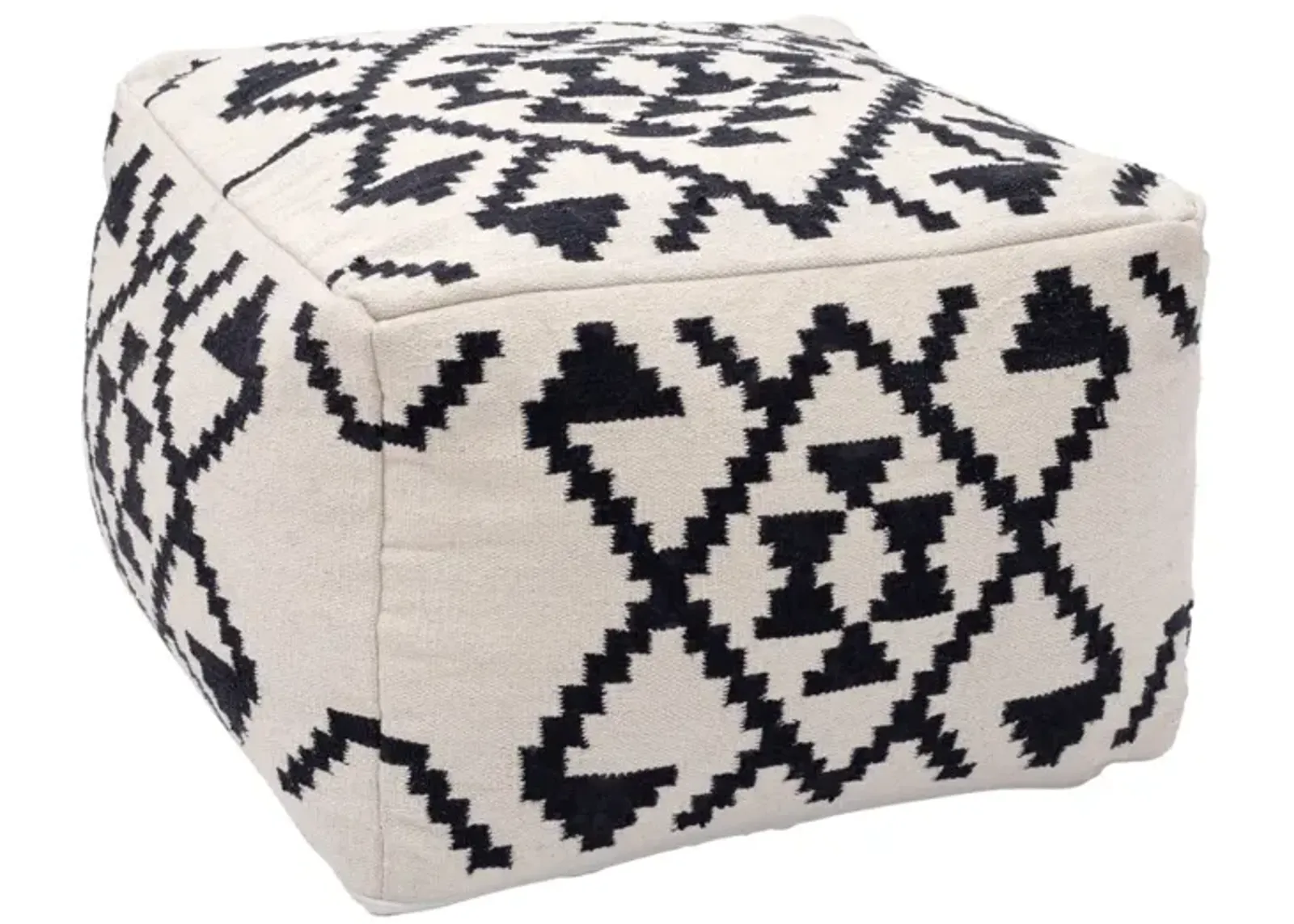 Lizardo Ottoman Beige & Black