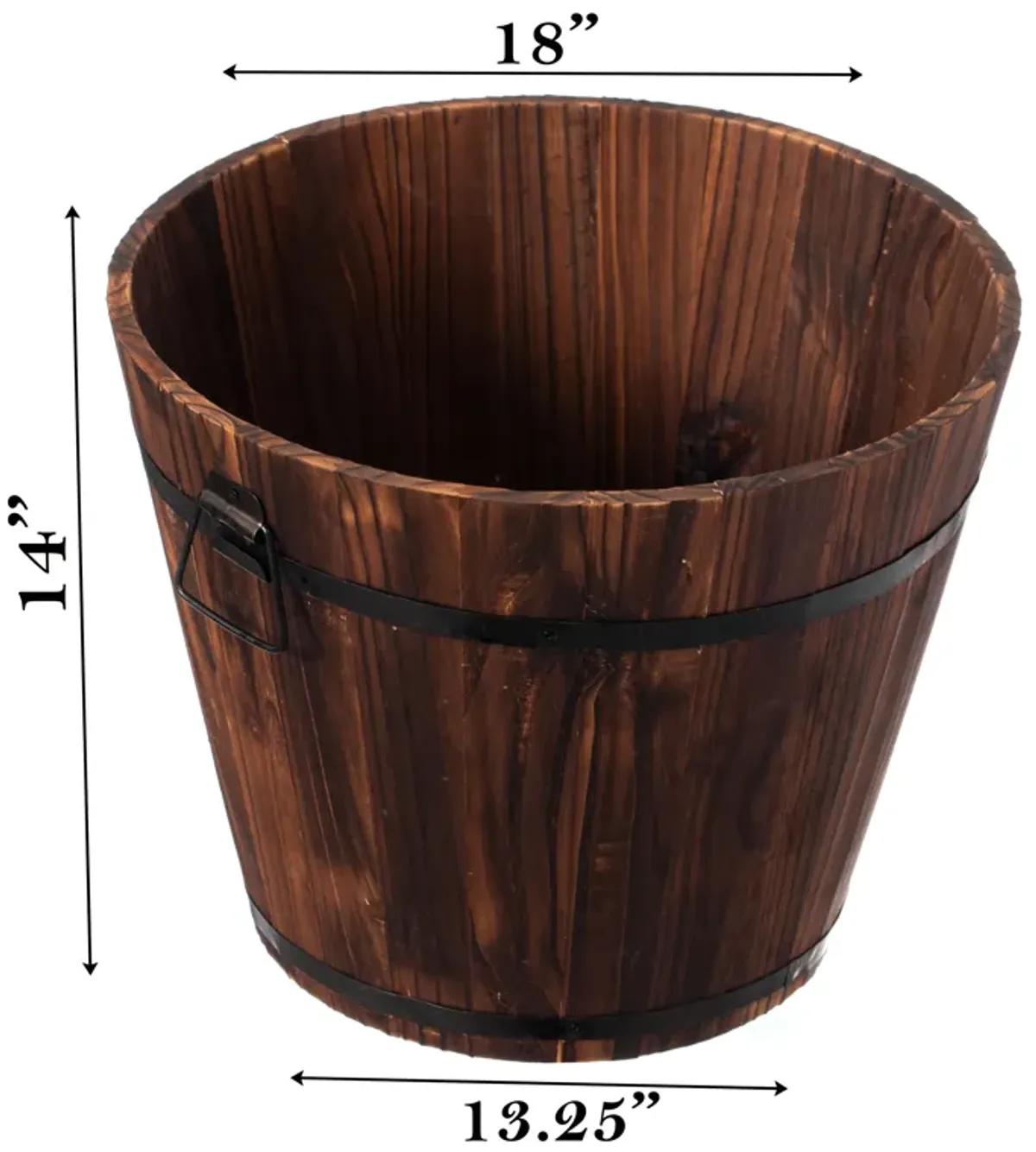 Wooden Whiskey Barrel Planters, Large