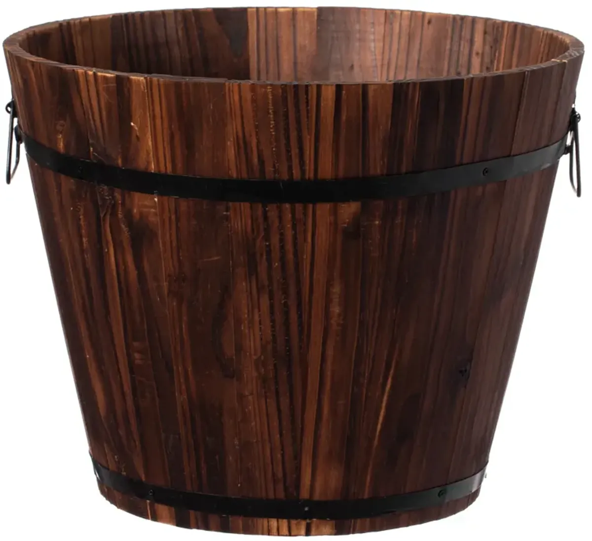 Wooden Whiskey Barrel Planters, Large