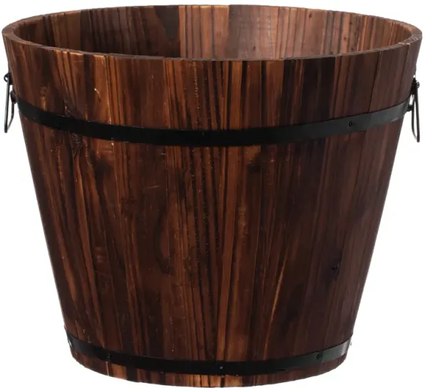 Wooden Whiskey Barrel Planters, Large
