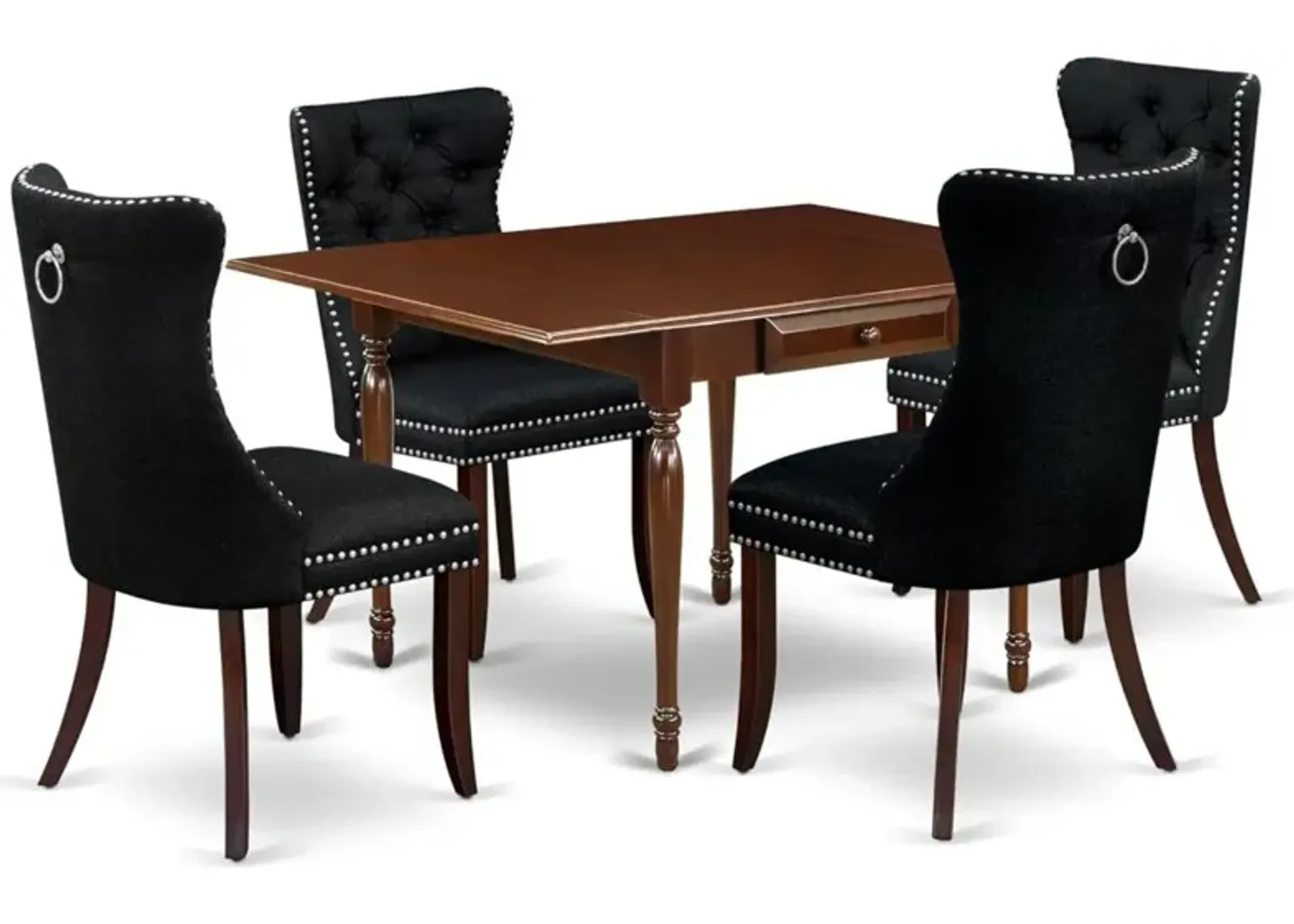 5 Piece Dining Table Set Consists of a Rectangle Kitchen Table with Dropleaf