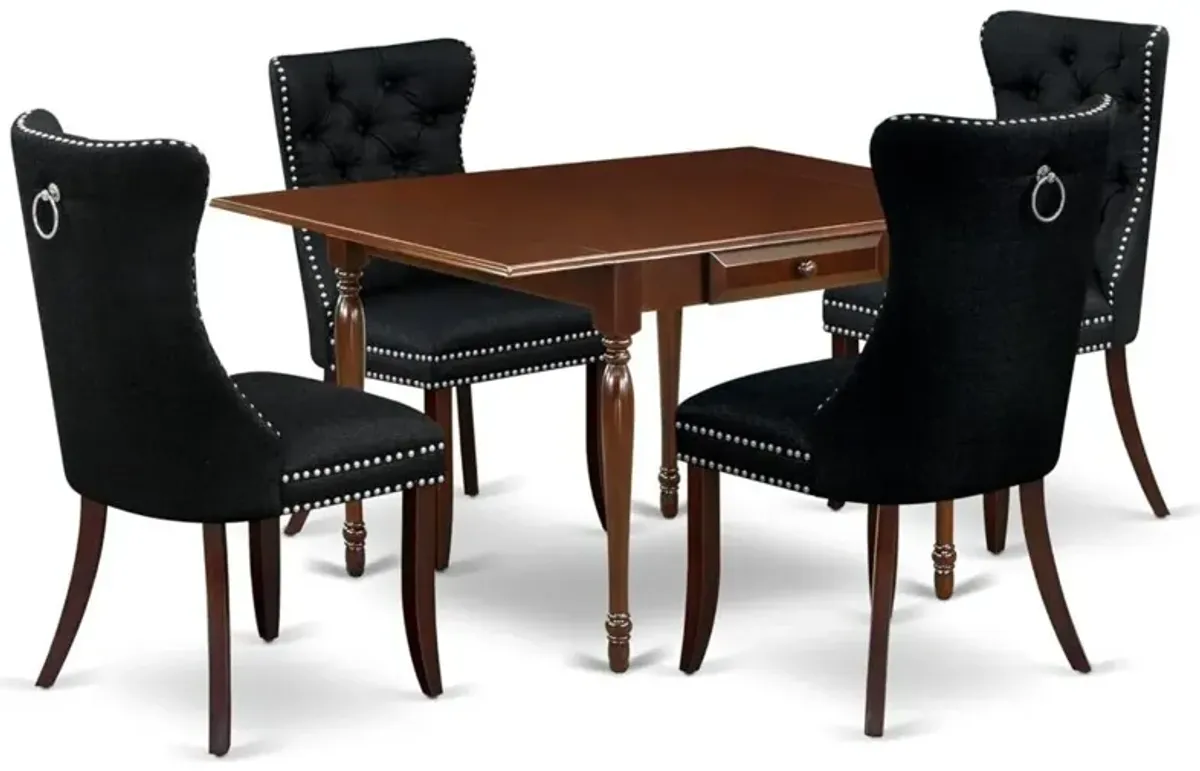 5 Piece Dining Table Set Consists of a Rectangle Kitchen Table with Dropleaf