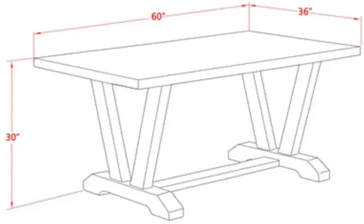 East West Furniture 1-Piece Dining Room Table with Rectangular Linen White Table top and Linen White Wooden Legs Finish