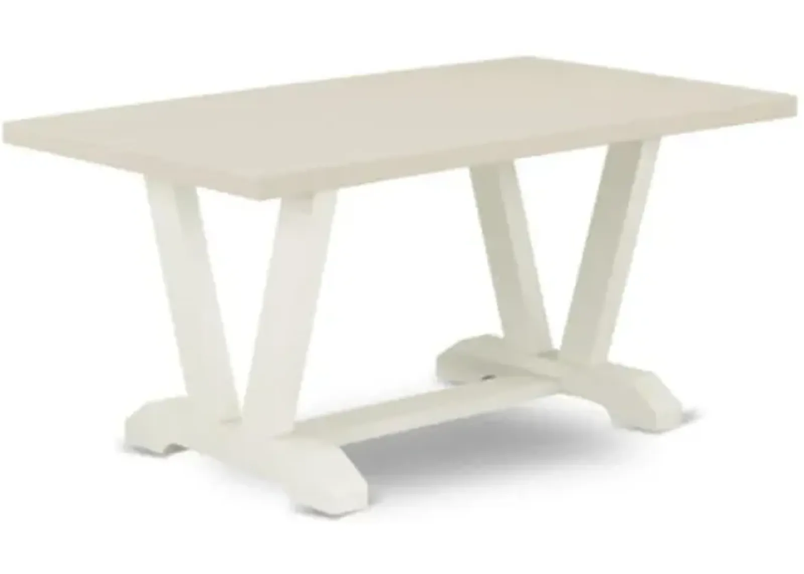 East West Furniture 1-Piece Dining Room Table with Rectangular Linen White Table top and Linen White Wooden Legs Finish