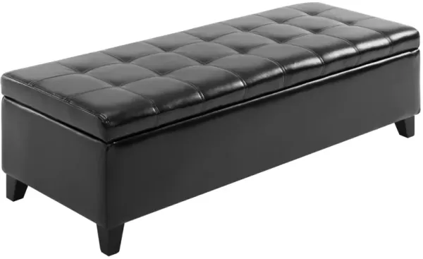 51" Tufted Top Storage Ottoman Bench PU Leather Organizer Chair Footstool Large