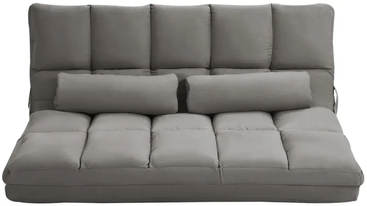 Dark Gray Recliner Sofa: Convertible Floor Chair, Adjustable