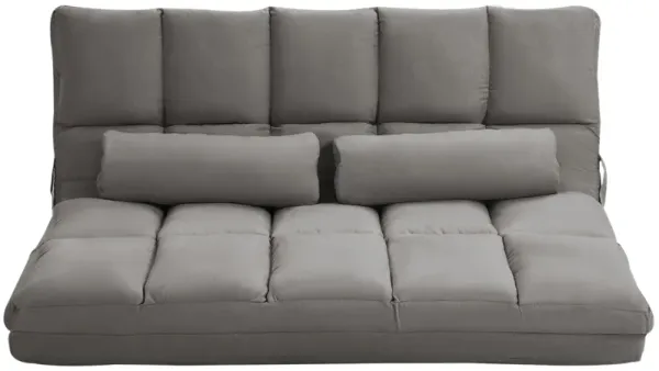 Dark Gray Recliner Sofa: Convertible Floor Chair, Adjustable