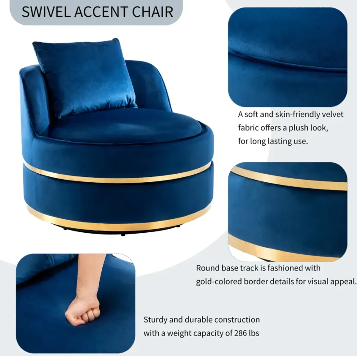 Merax Modern Velvet Upholstered Accent Chair