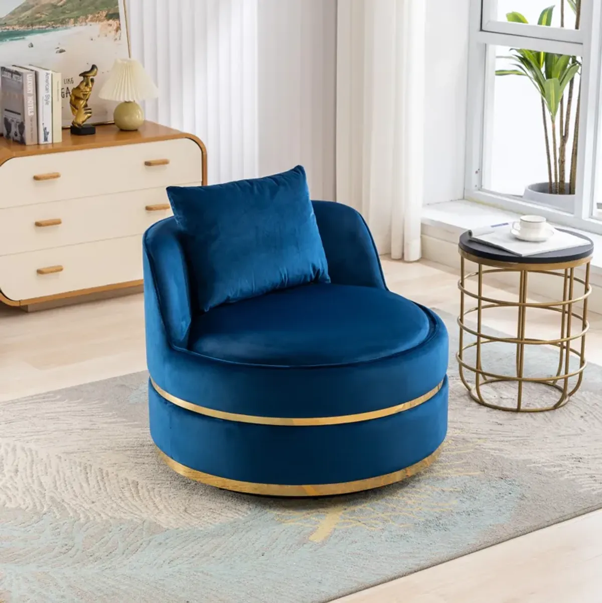 Merax Modern Velvet Upholstered Accent Chair