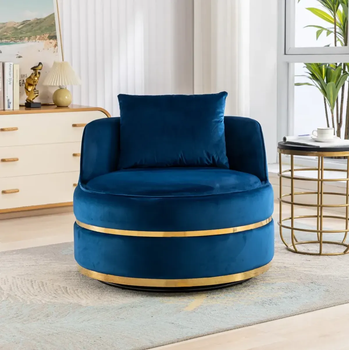 Merax Modern Velvet Upholstered Accent Chair