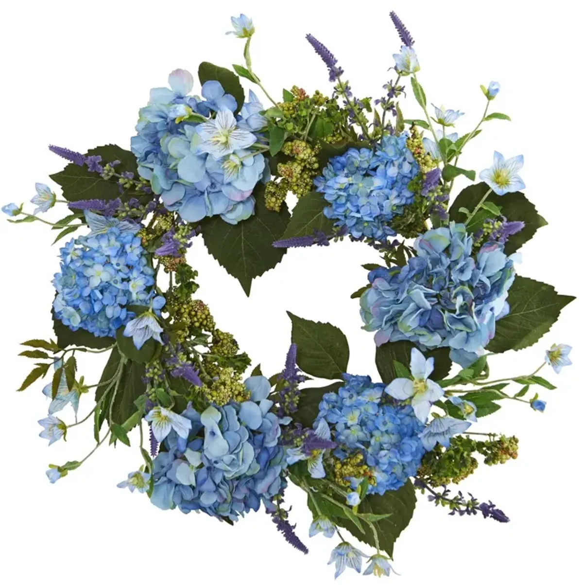 Nearly Natural 24-in Hydrangea Wreath