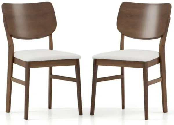 Hivvago Farmhouse Upholstered Kitchen Chairs Set of 2 with Rubber Wood Frame