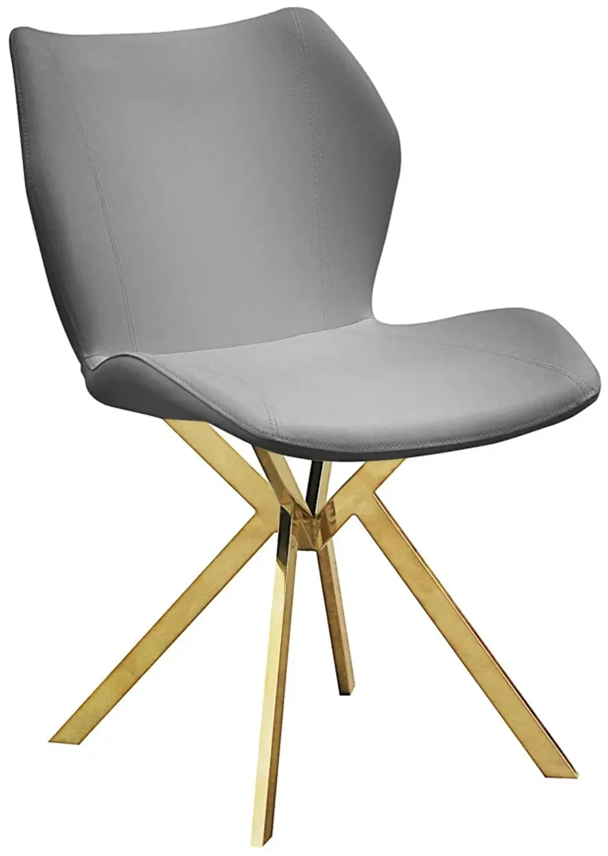 Dining Chair with PU Seat and Brushed Stainless Steel Leg
